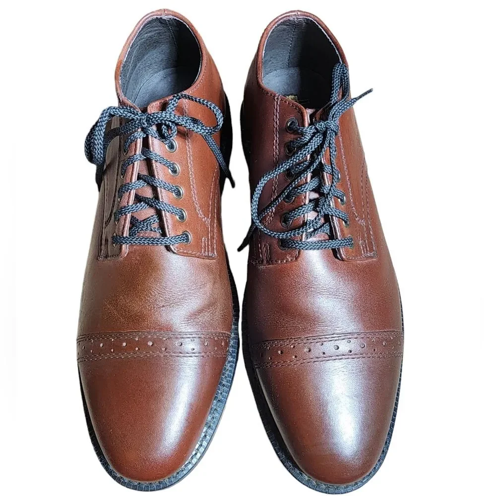 Executive Imperials Style 607503 Brown‎ Leather Cap Toe Oxfords Size 8EE